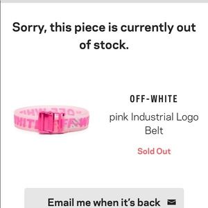 Off White Industrial Belt Pink